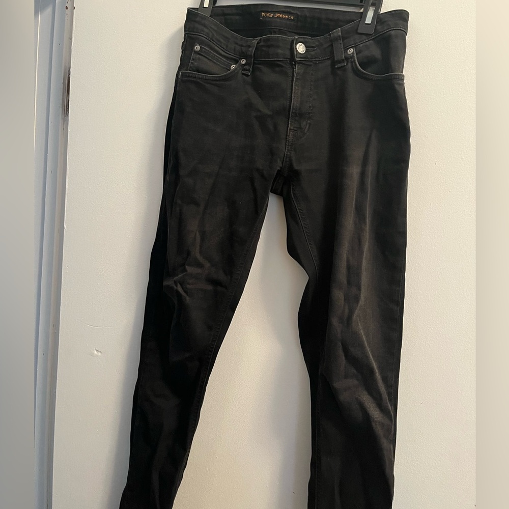 Nudie jeans skinny Lin 
Black denim jeans with stretch 
29x32